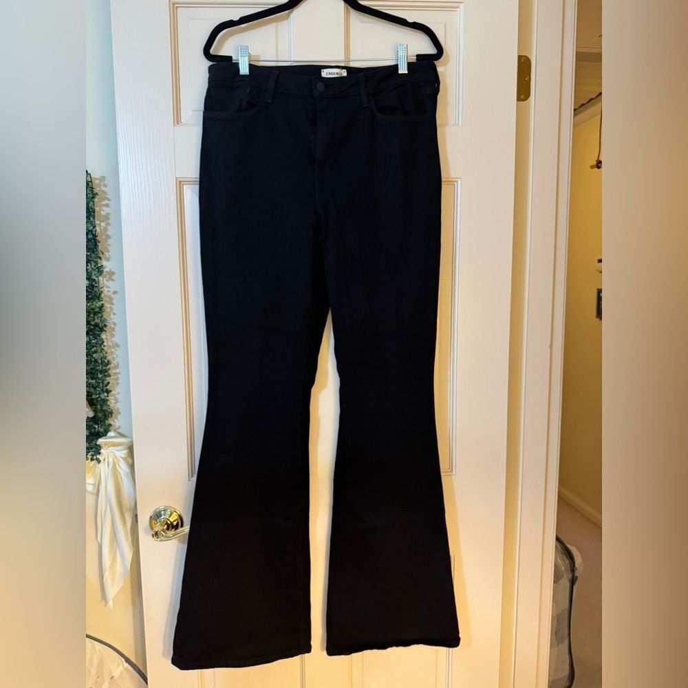 Women’s L’agence High Rise Bell Flare Noir Black Jeans Sz 32